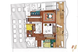 Über den Dächern der Stadt - Penthouse im Stadtzentrum von Augsburg - Grundriss
